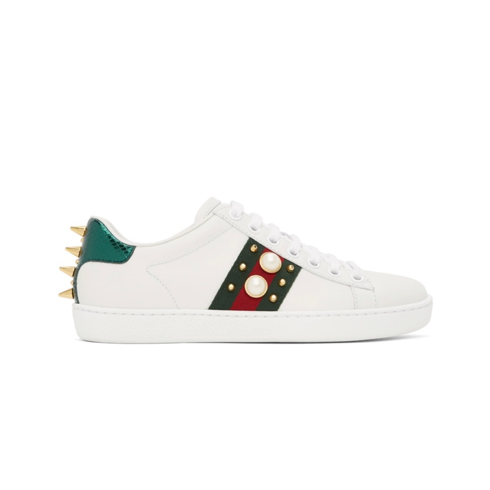 GUCCI
White Pearl Stud New Ace Sneakers